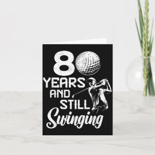 Carte Cadeaux d'anniversaire de 80 ans golfeur vintage 8