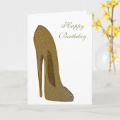 Carte Cadeaux d'art de chaussure de talon vintage Stilet (Yellow Flower)