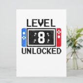 Carte Cadeaux de 8 ans Niveau 8e Jeu vidéo pour garçon d (Debout devant)