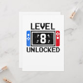 Carte Cadeaux de 8 ans Niveau 8e Jeu vidéo pour garçon d (Devant/Arrière en situation)