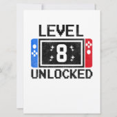Carte Cadeaux de 8 ans Niveau 8e Jeu vidéo pour garçon d (Dos)