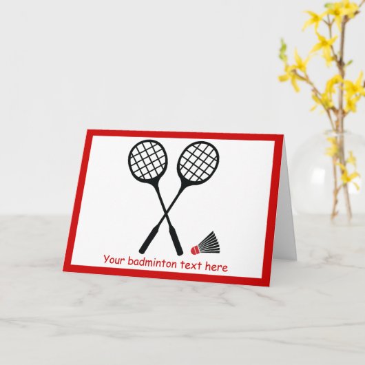 Carte Cadeaux de badminton, raquette et coutume de (Fleur jaune)
