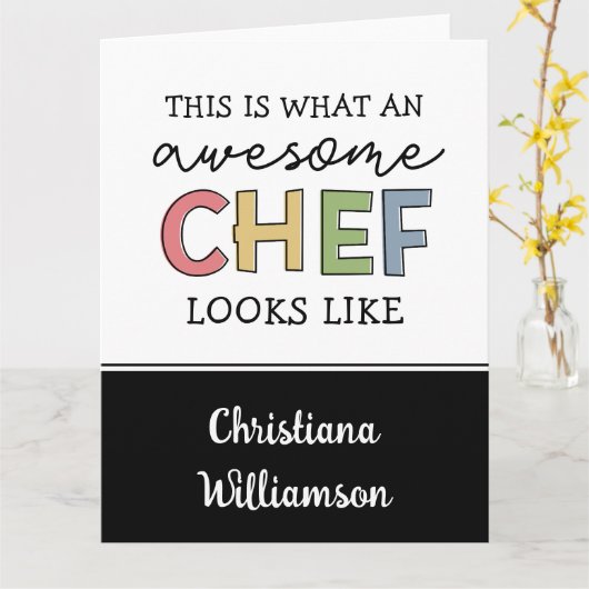 Carte Cadeaux de chef sur mesure | Meilleur Chef Jamais (Fleur jaune)