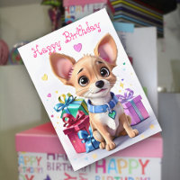 Cadeaux de chiot Chihuahua et vœux sincères d'anni