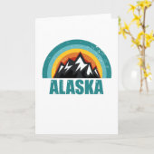 Carte Cadeaux de coucher de soleil rétro d'Alaska États (Fleur jaune)