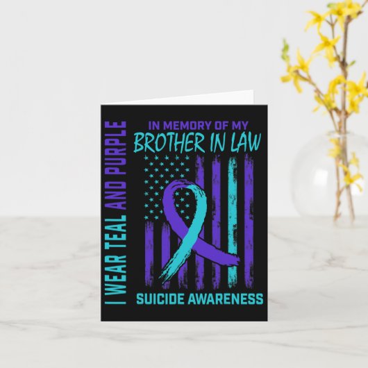Carte Cadeaux de deuil Perte du beau-frère Suicide Awar (Fleur jaune)