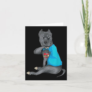 Carte Cadeaux de fête des pères Papa Drôle Chien Pitbull