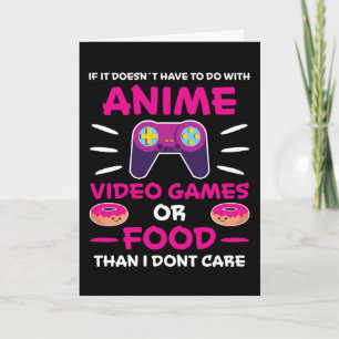 Carte Cadeaux de jeux vidéo de nourriture d'anime Manga 