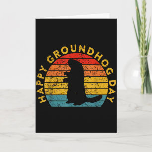 Carte Cadeaux de la fête de la marmotte vintage Sunset B