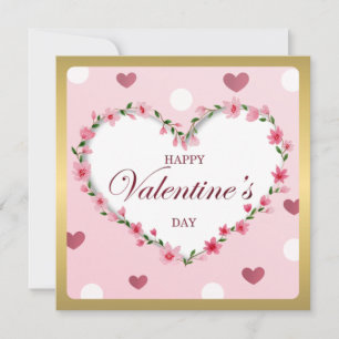Carte Cadeaux de la Saint-Valentin Cœurs Floraux Rose Ro