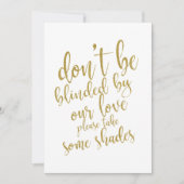 Carte Cadeaux de lunettes de soleil de mariage à signe a (Devant)