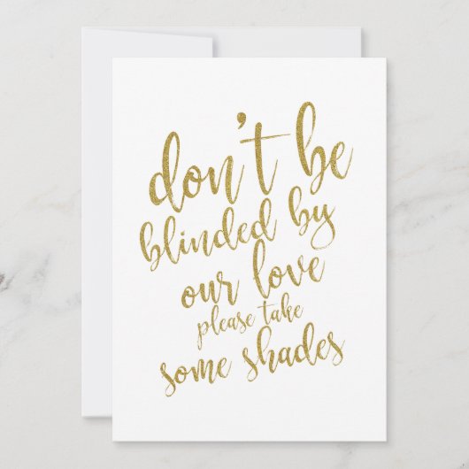 Carte Cadeaux de lunettes de soleil de mariage pas cher (Devant)