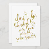 Carte Cadeaux de lunettes de soleil de mariage pas cher (Devant / Derrière)