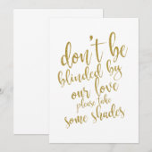 Carte Cadeaux de lunettes de soleil de mariage signe abo (Devant / Derrière)