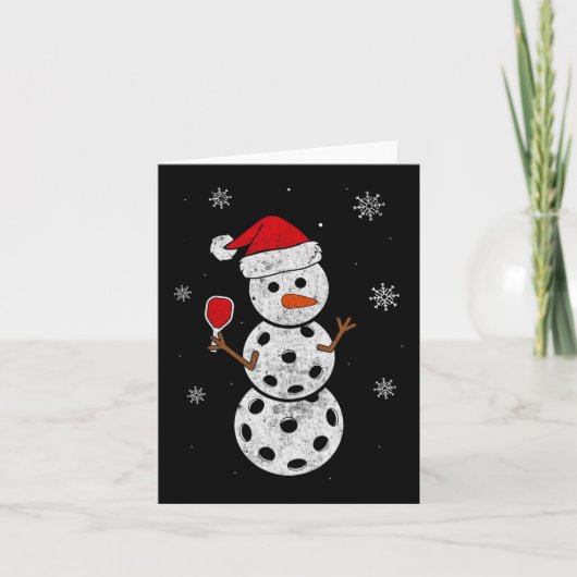 Carte Cadeaux De Snowman De Santa Hat Pour Pickleball Fu (Devant)