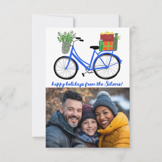 Carte Cadeaux de vélo adorables PHOTO Noël (Devant)