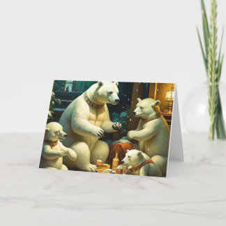 Carte Cadeaux d'ours polaires de Noël