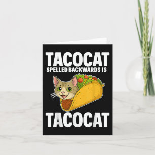 Carte Cadeaux drôles de chat Tacocat écrit à l'envers Ho