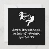 Carte Cadeaux drôles de sympathie pour divorce (Dos)
