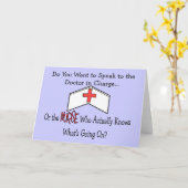 Carte Cadeaux drôles d'infirmière (Fleur jaune)