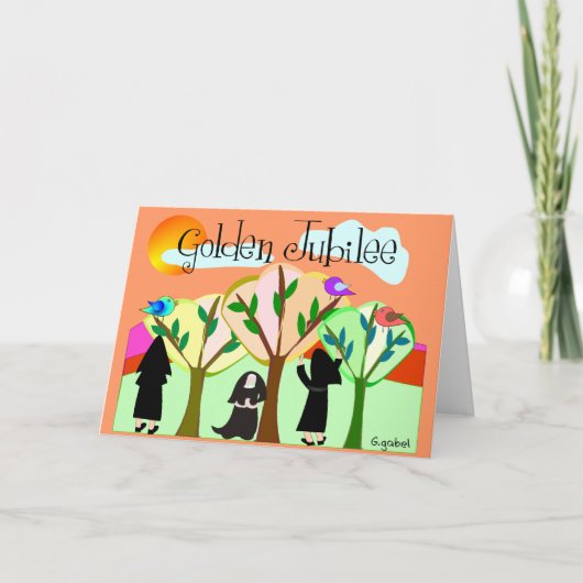 Carte Cadeaux du jubilé d'or de la religieuse catholique (Devant)