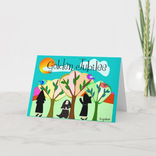 Carte Cadeaux du jubilé d'or de la religieuse catholique (Devant)