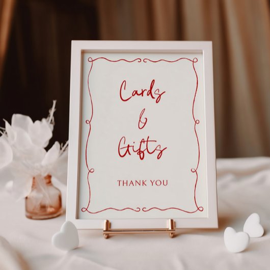 Carte Cadeaux et Cartes Cadeaux Tirées Main Rouge