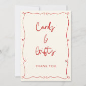 Carte Cadeaux et Cartes Cadeaux Tirées Main Rouge (Devant)