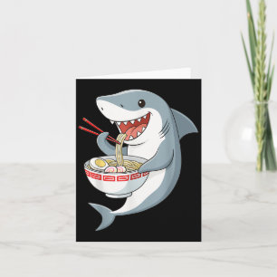 Carte Cadeaux Hommes Anime Kawaii Requin Mangeant Nouill