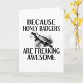 Carte Cadeaux Honey Badger Animal Honey Badger Lover (Fleur jaune)