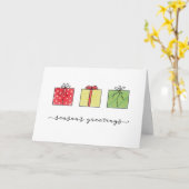 Carte Cadeaux Joyeuses Fêtes Aquarelle Tirée À La  (Fleur jaune)