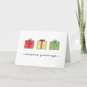 Carte Cadeaux Joyeuses Fêtes Aquarelle Tirée À La 