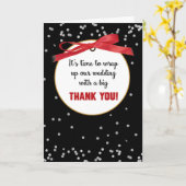 Carte Cadeaux mariages Mercis, Ruban Rouge (Fleur jaune)