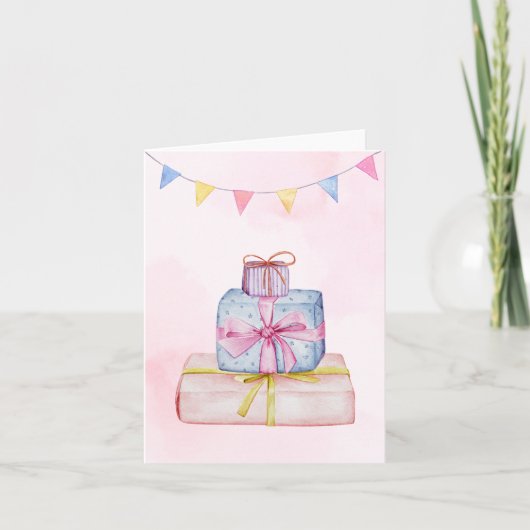 Carte Cadeaux pastel rose bleu (Devant)
