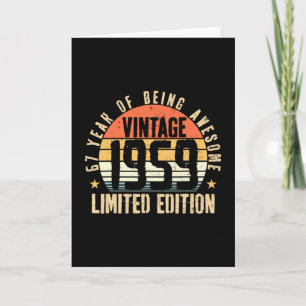 Carte Cadeaux pour hommes 67 ans vintage 1959 67e annive