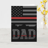 Carte Cadeaux pour papa pompier Thin Red Line (Fleur jaune)