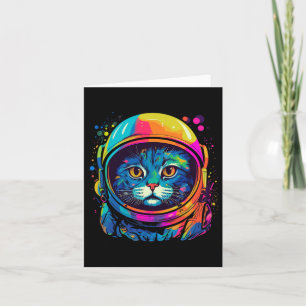 Carte Cadeaux spatiaux Chat Maman Chat Papa Homme Femmes