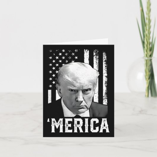 Carte Cadeaux Trump Joyeux 4 Juillet Trump Drapeau Améri (Devant)