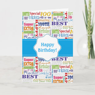 Carte Cadeaux Uniques Et Spéciaux 100e Fête Anniversaire