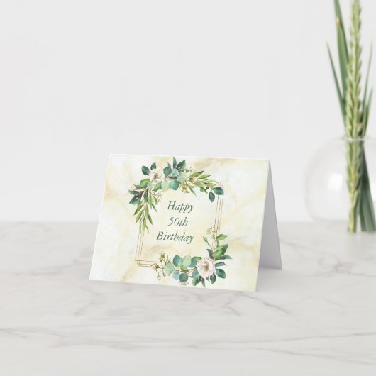 Carte Cadre aquarelle des fleurs aquarelles (Devant)