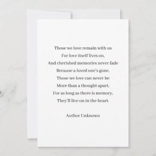 Carte Cadre Argent Simple En souvenir Funéraire Photo (Dos)