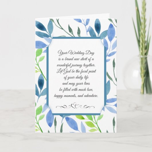 Carte Cadre bleu Mariage religieux (Devant)