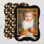 Carte cadre Citrouille Halloween ou Thanksgiving a (Devant / Derrière)