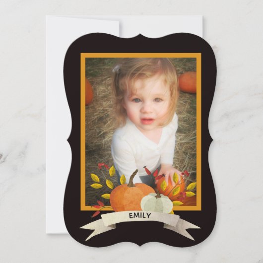 Carte cadre Citrouille Halloween ou Thanksgiving a (Devant)