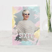 Carte Cadre d'anniversaire avec coup de pinceau à l'aqua (Devant)