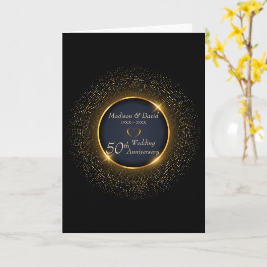 Carte cadre de luxe Silver Sparkling (Fleur jaune)