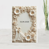 Carte Cadre de mariage floral en relief avec mariée et m (Dos)