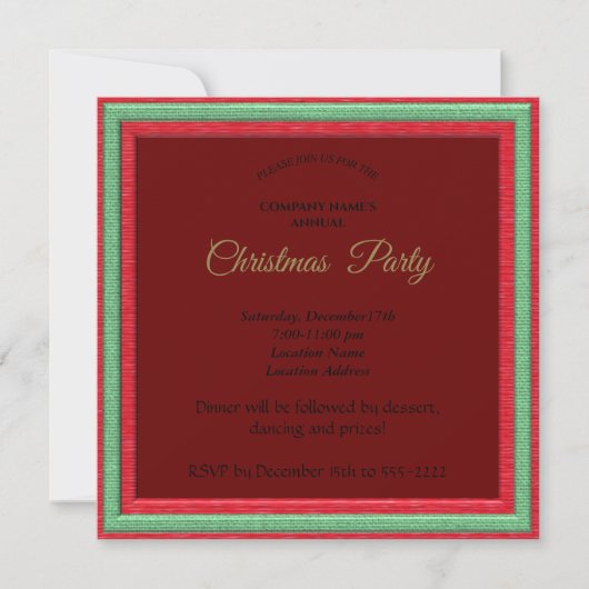 Carte Cadre de Noël rouge élégant (Devant)