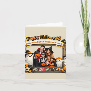 Carte Cadre de photo de famille de fantôme mignon person