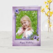 Carte Cadre de photo de pensée pour l'anniversaire (Fleur jaune)